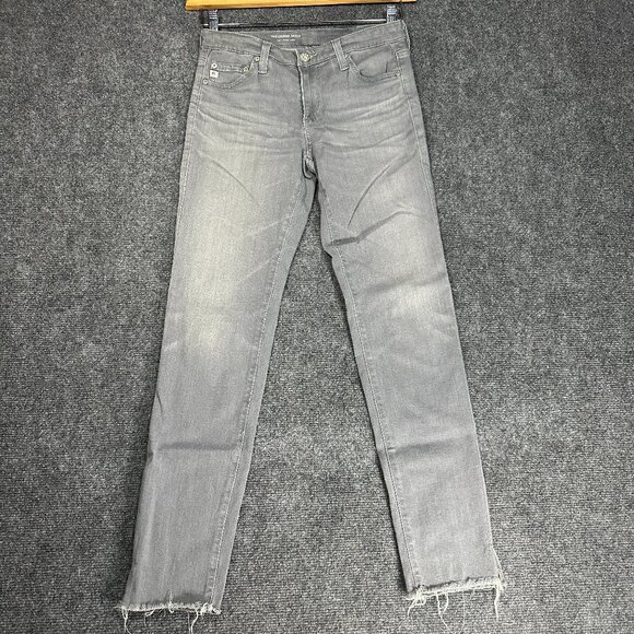AG Adriano Goldschmied Jeans Womens 25 The Legging Ankle Super Skinny Gray Raw H - Picture 1 of 8